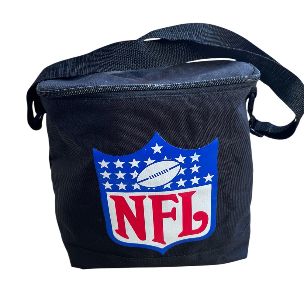 NFL Soft Sided Insulated Carry Cooler Black w/Colored Logo Adjustable Strap